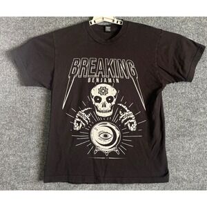 VTG Breaking Benjamin Skull Crystal Ball Graphic T Shirt Mens M Black Tultex